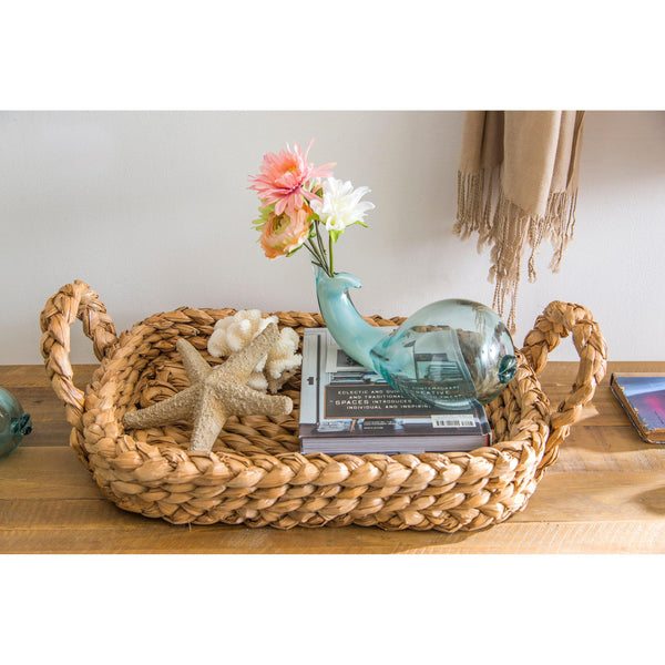 Bankuan Braided Tray w/ Handles-Blue Hand Home