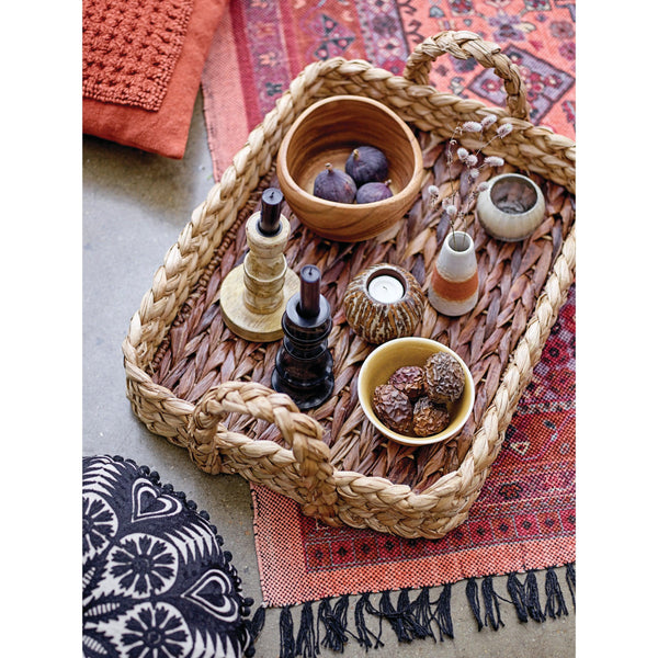 Bankuan Braided Tray w/ Handles-Blue Hand Home