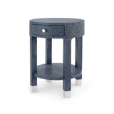 Villa & House - Dakota 1-Drawer Round Side Table In Navy Blue-Bungalow 5-Blue Hand Home