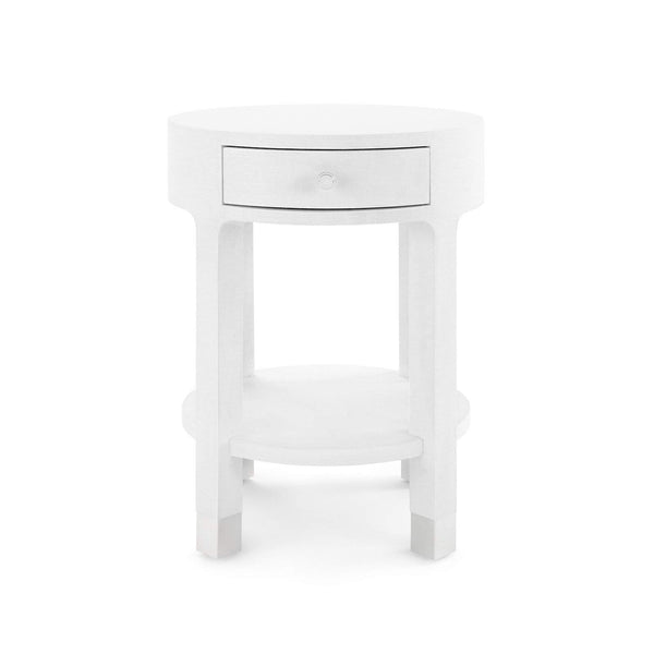 Villa & House - Dakota 1-Drawer Round Side Table In White-Bungalow 5-Blue Hand Home