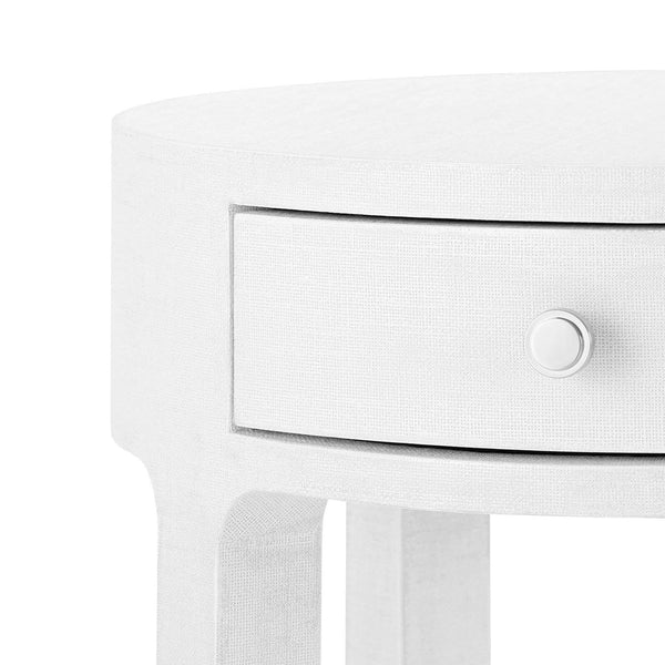 Villa & House - Dakota 1-Drawer Round Side Table In White-Bungalow 5-Blue Hand Home