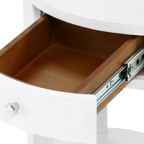 Villa & House - Dakota 1-Drawer Round Side Table In White-Bungalow 5-Blue Hand Home