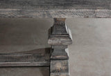 Reclaimed Elm Plank Dining Table Pedestal Leg W Center Beam-Blue Hand Home