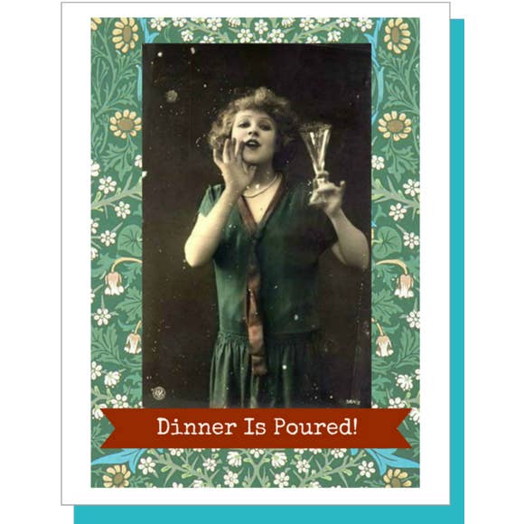 5.5x4.25" Greeting Card-Ümlaut Brooklyn-Blue Hand Home