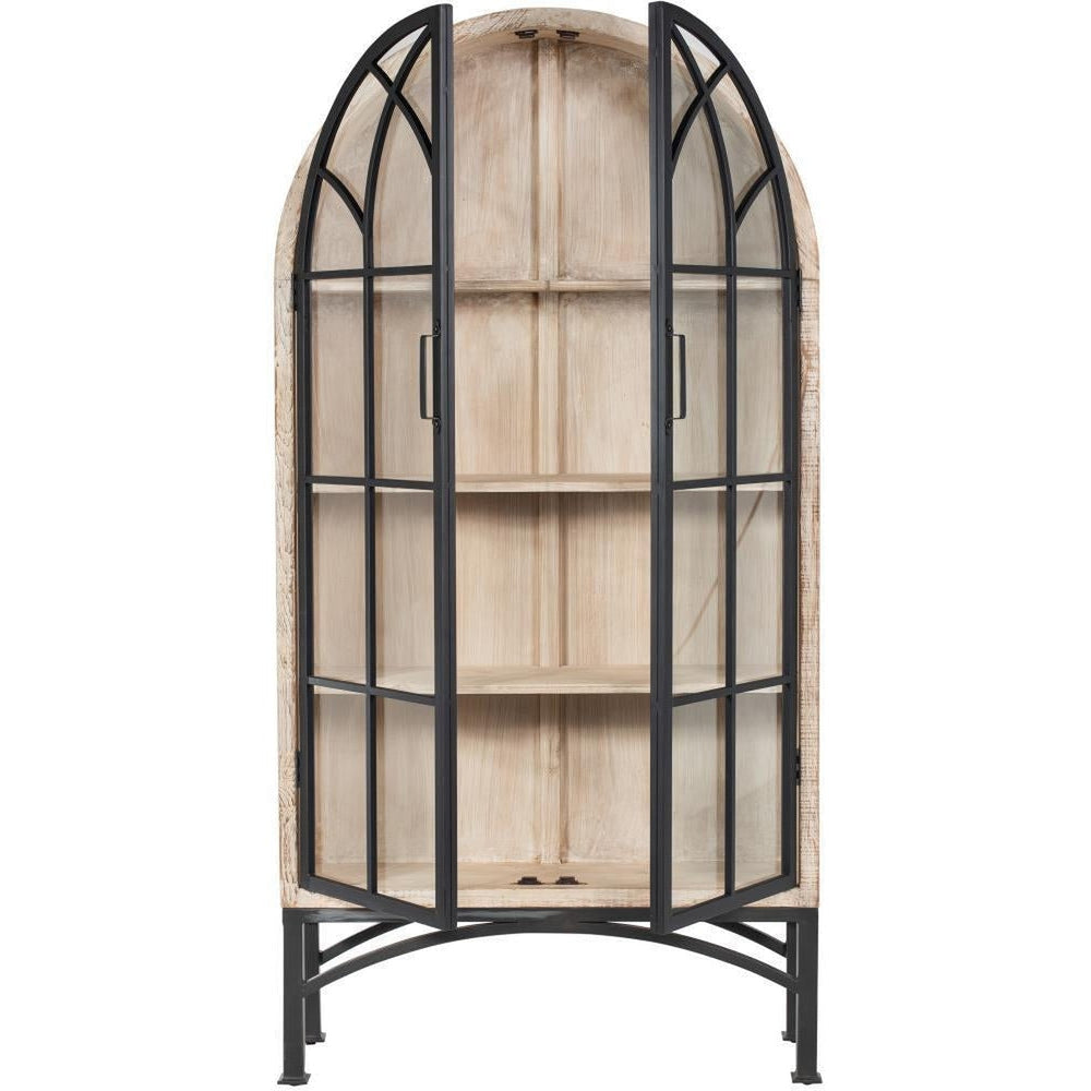Victoria Cabinet With Glass Doors White Washed-Olde Door Company-Blue Hand Home