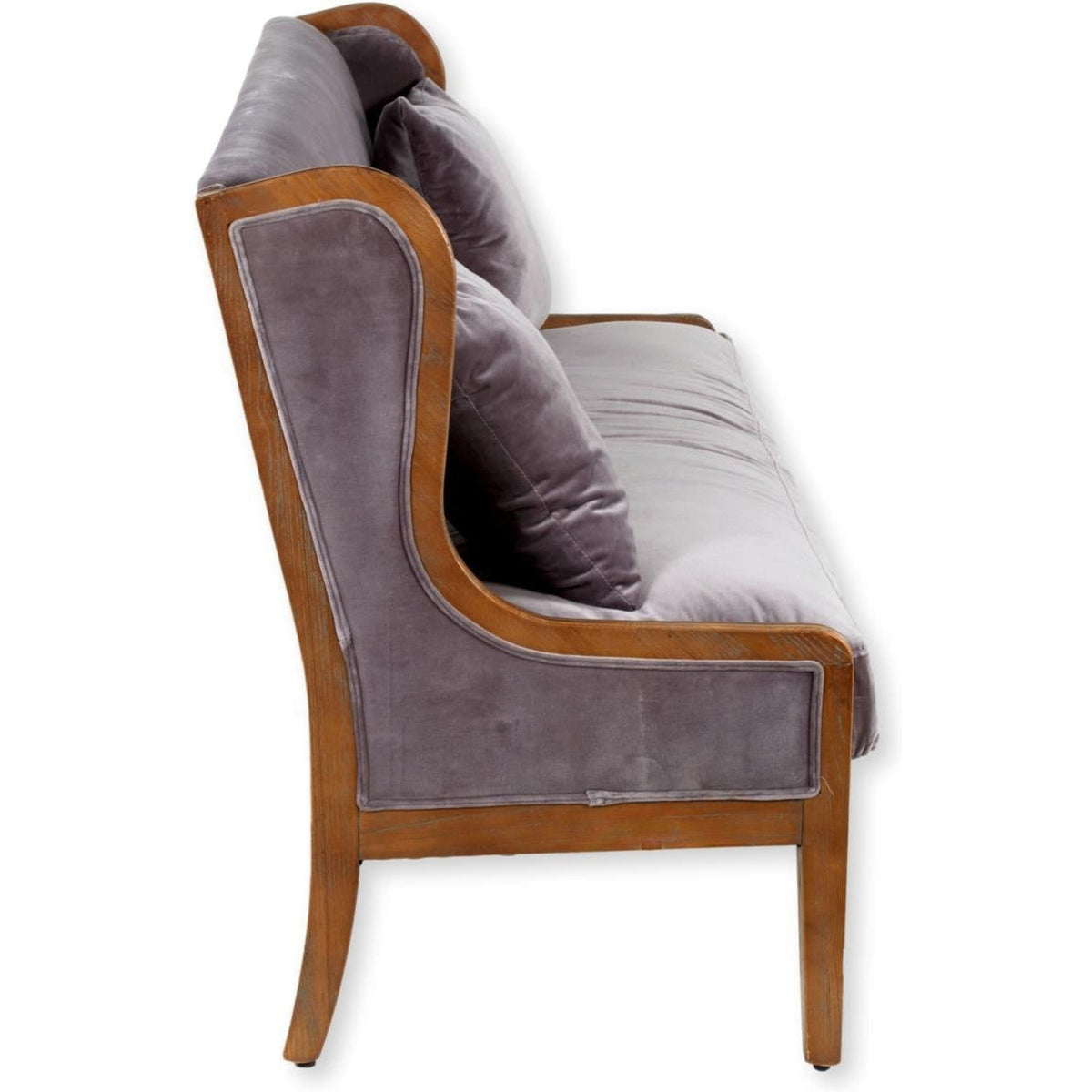 Pierre Bench Grey Washed / Grey Velvet-Olde Door Company-Blue Hand Home