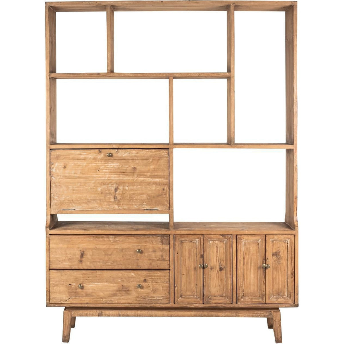 Welz Bookcase / Room Divider Antique Natural-Olde Door Company-Blue Hand Home