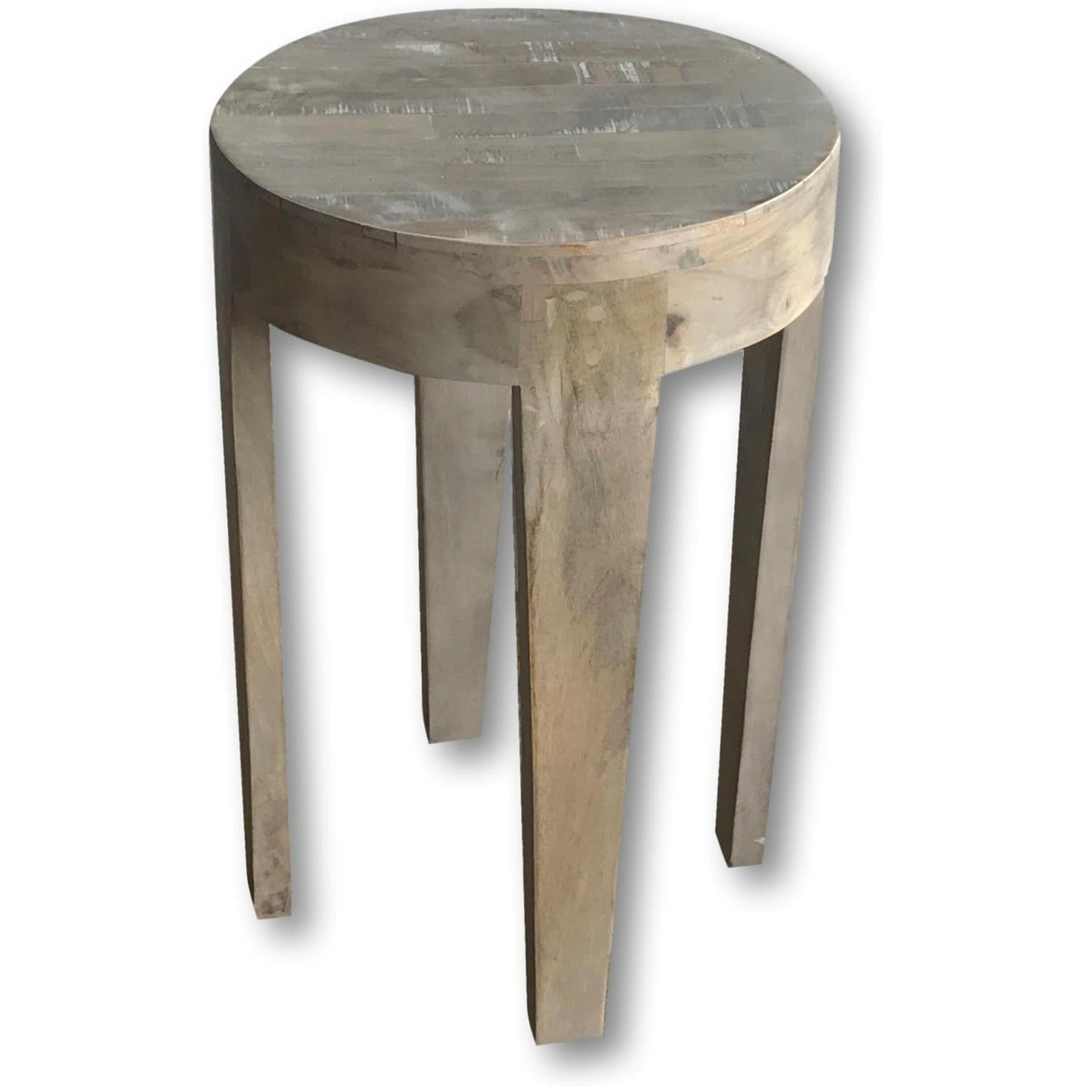 Renew Round Accent Table Vintage Washed-Olde Door Company-Blue Hand Home