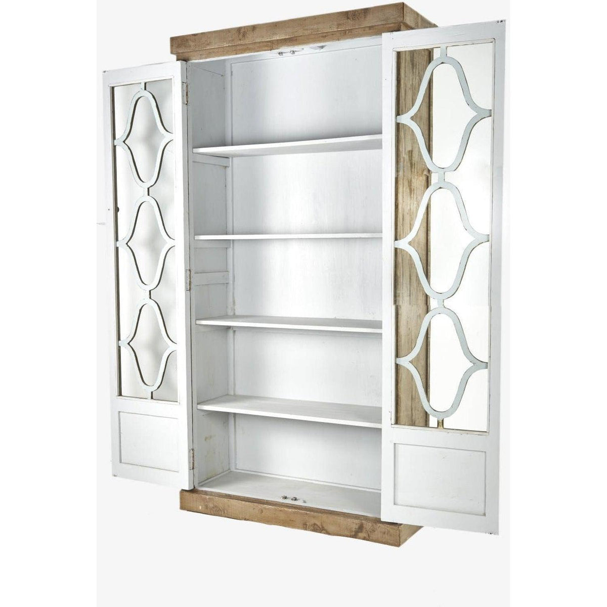 Maribelle Cabinet Grey With Blue Interior-Olde Door Company-Blue Hand Home