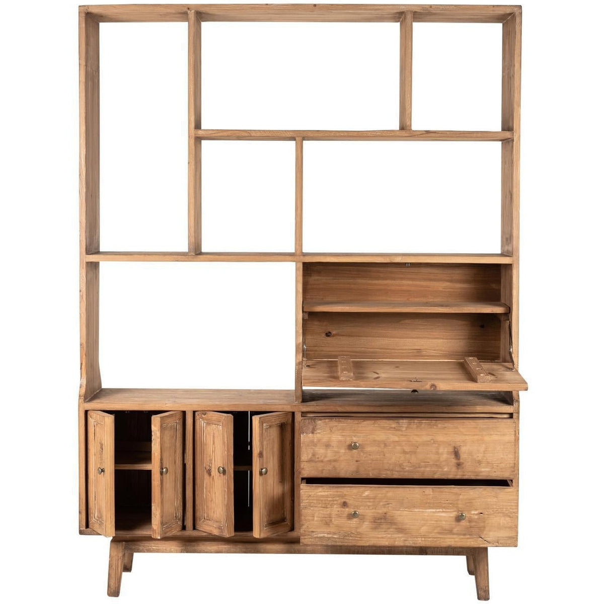 Welz Bookcase / Room Divider Antique Natural-Olde Door Company-Blue Hand Home