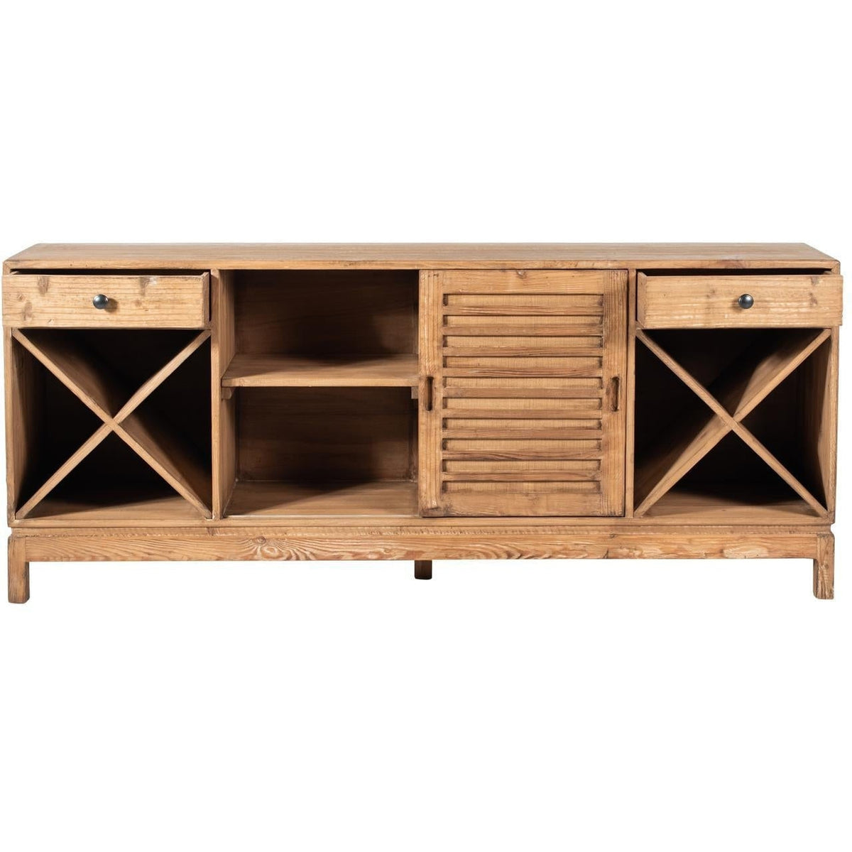 Philip Media Cabinet Antique Natural-Olde Door Company-Blue Hand Home