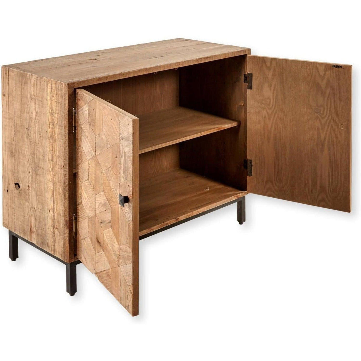 Rubiks 2dr Cabinet Ii Iron / Natural-Olde Door Company-Blue Hand Home