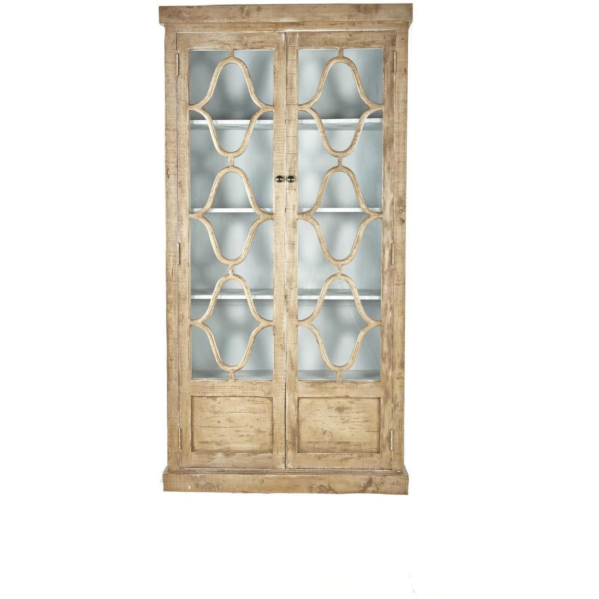 Maribelle Cabinet Grey With Blue Interior-Olde Door Company-Blue Hand Home