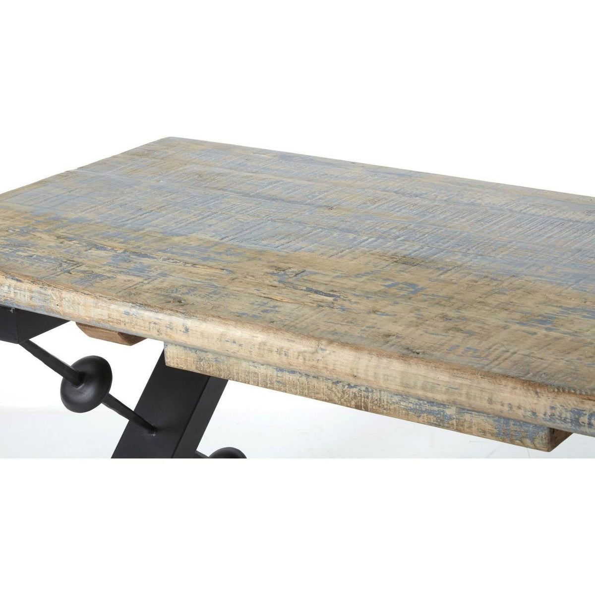 Zoey Desk Antique Blue / Iron-Olde Door Company-Blue Hand Home