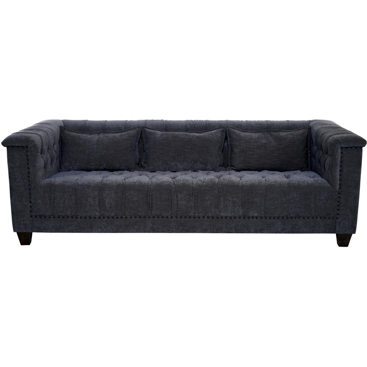 Valerie Sofa Blue Chenille-Olde Door Company-Blue Hand Home