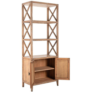 Rogelio Bookcase / Room Divider Antique Natural-Olde Door Company-Blue Hand Home