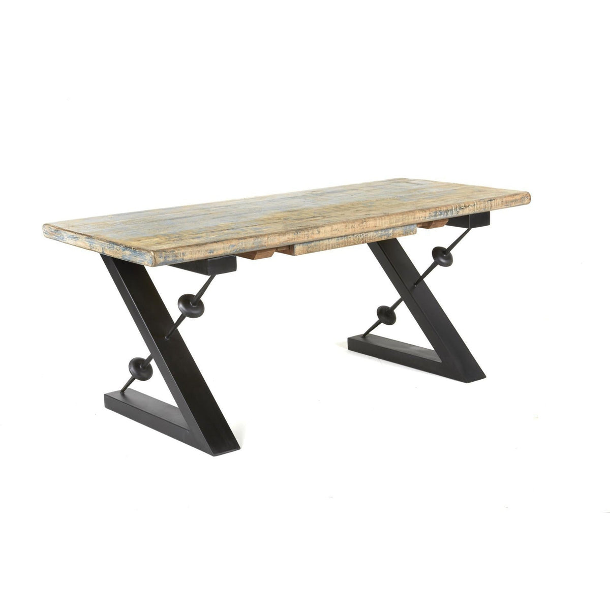 Zoey Desk Antique Blue / Iron-Olde Door Company-Blue Hand Home