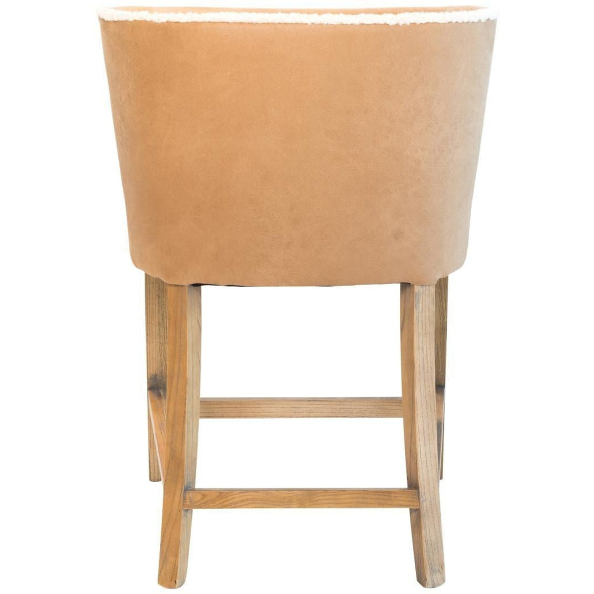 Charlie Counter Stool Natural / Camel Faux Leather With Sherling Welt-Olde Door Company-Blue Hand Home