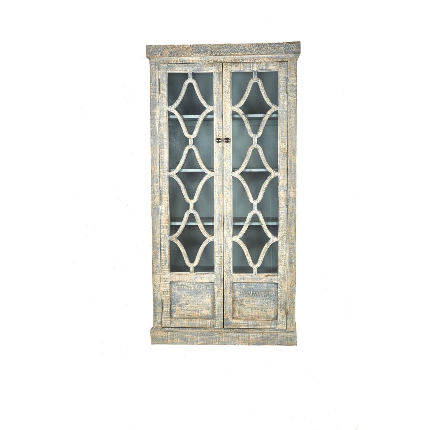 Maribelle Small Cabinet Antique Blue With Blue Interior-Olde Door Company-Blue Hand Home