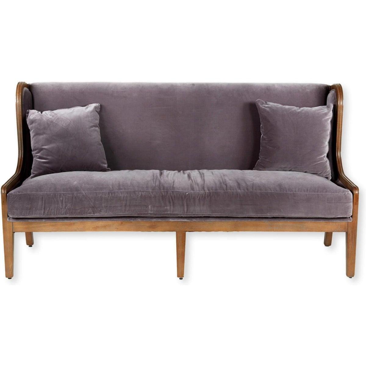 Pierre Bench Grey Washed / Grey Velvet-Olde Door Company-Blue Hand Home