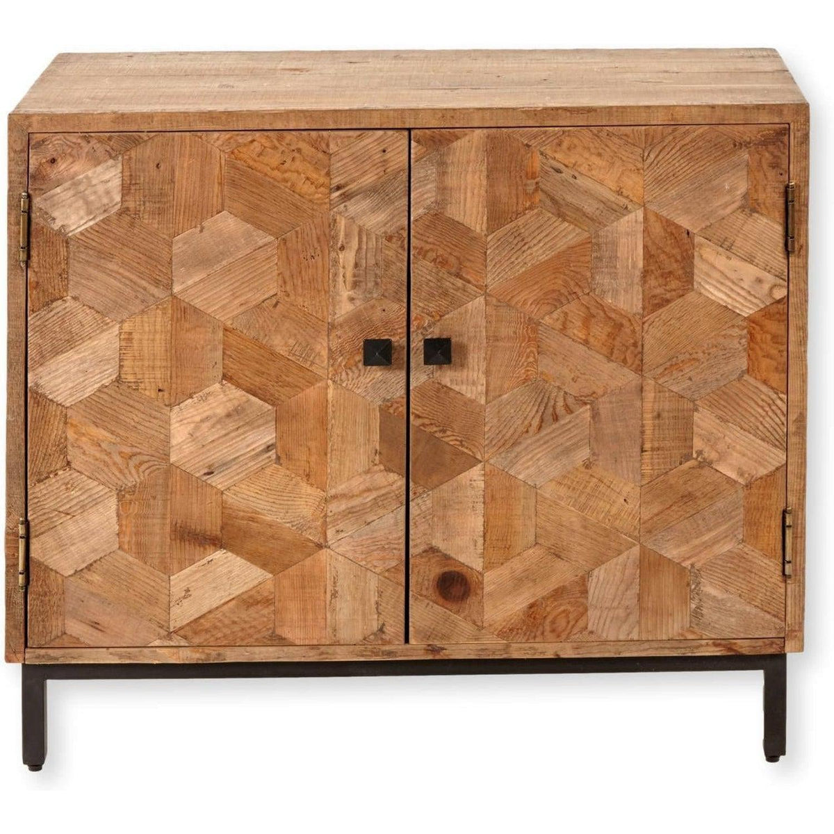 Rubiks 2dr Cabinet Ii Iron / Natural-Olde Door Company-Blue Hand Home