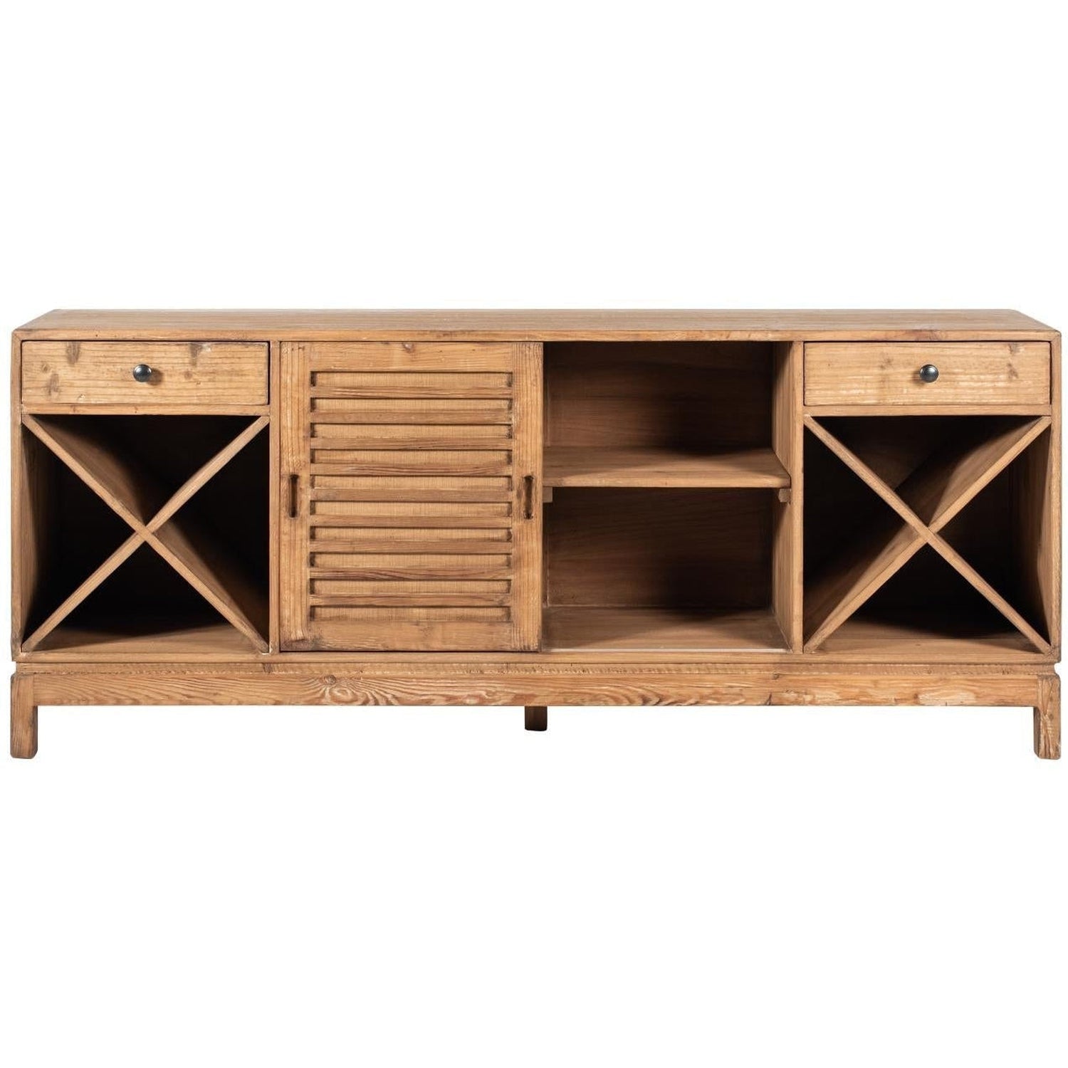 Philip Media Cabinet Antique Natural-Olde Door Company-Blue Hand Home