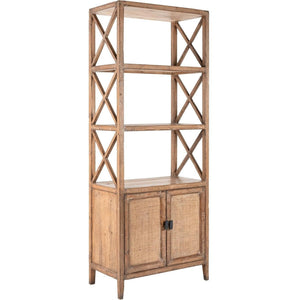 Rogelio Bookcase / Room Divider Antique Natural-Olde Door Company-Blue Hand Home