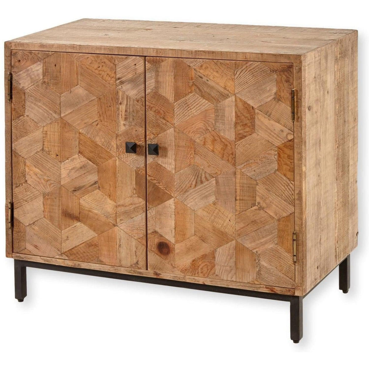 Rubiks 2dr Cabinet Ii Iron / Natural-Olde Door Company-Blue Hand Home