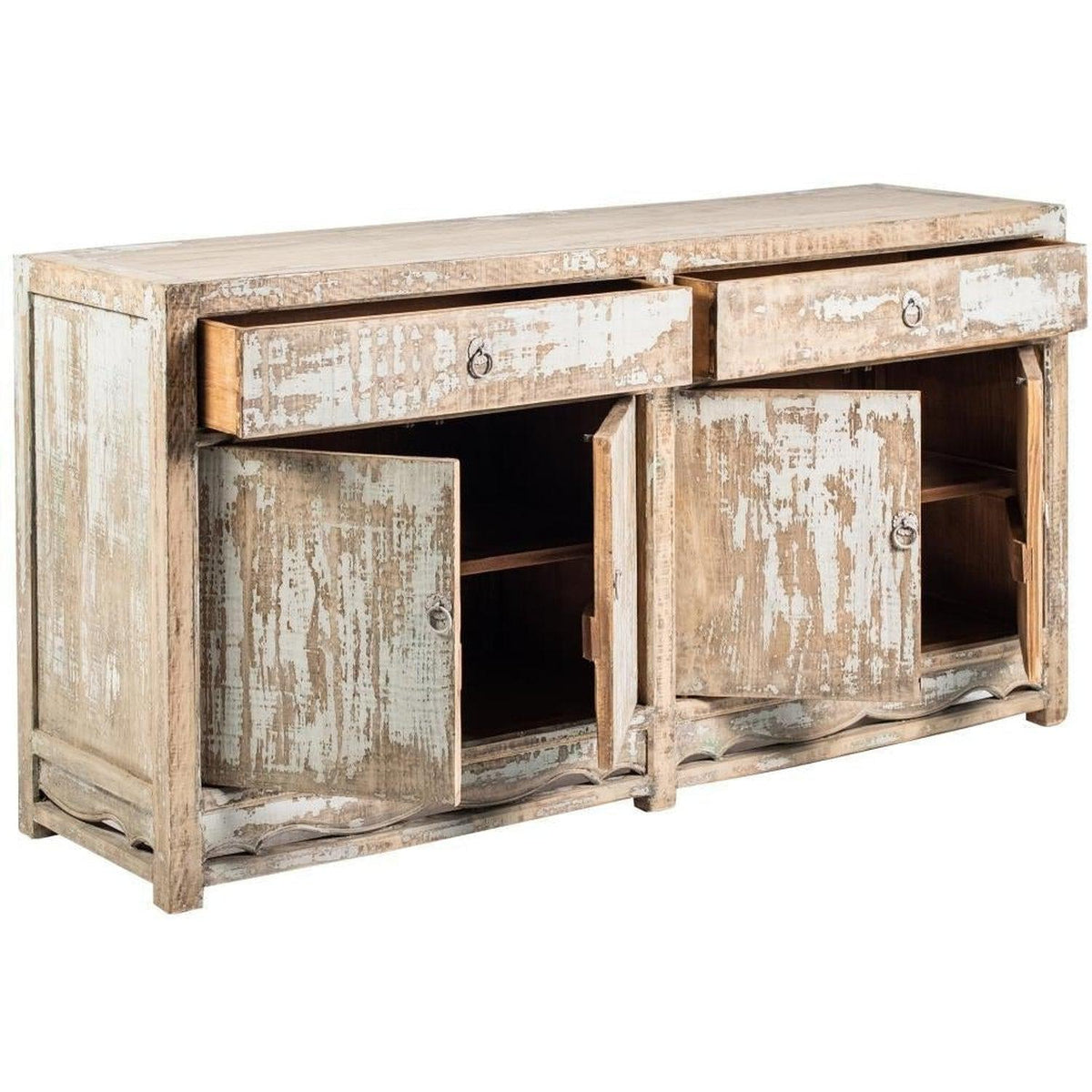 Evelyn 4dr Buffet Antique Sky Grey-Olde Door Company-Blue Hand Home