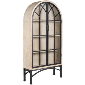 Victoria Cabinet With Glass Doors White Washed-Olde Door Company-Blue Hand Home