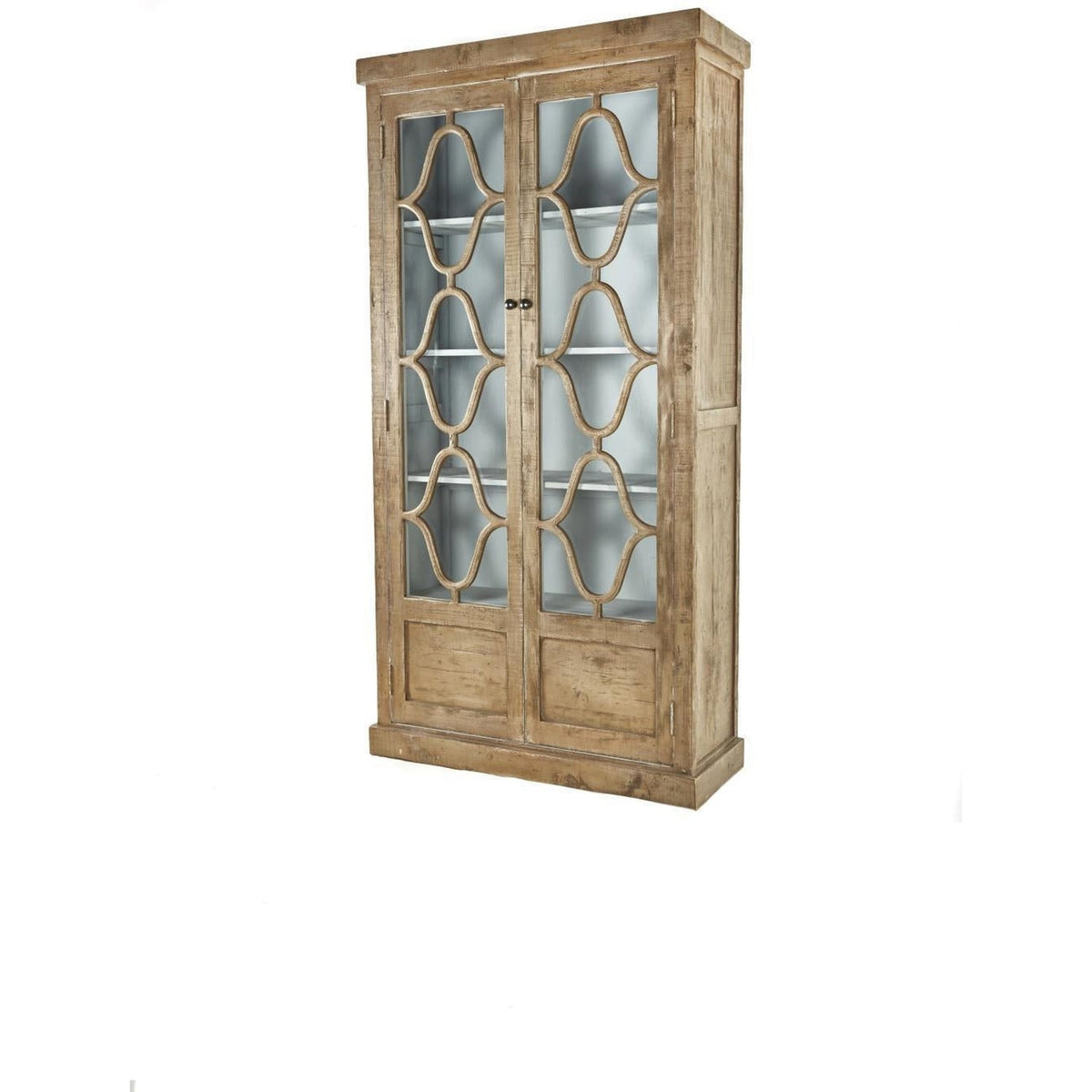 Maribelle Cabinet Grey With Blue Interior-Olde Door Company-Blue Hand Home