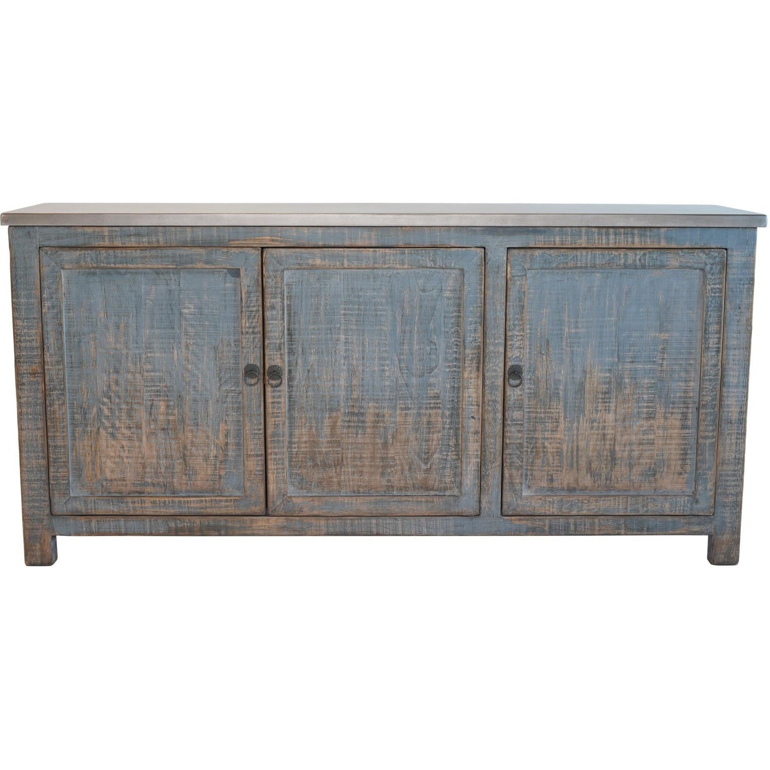 Michael 3dr Cabinet Iron Finished Top / Antique Blue Base-Olde Door Company-Blue Hand Home