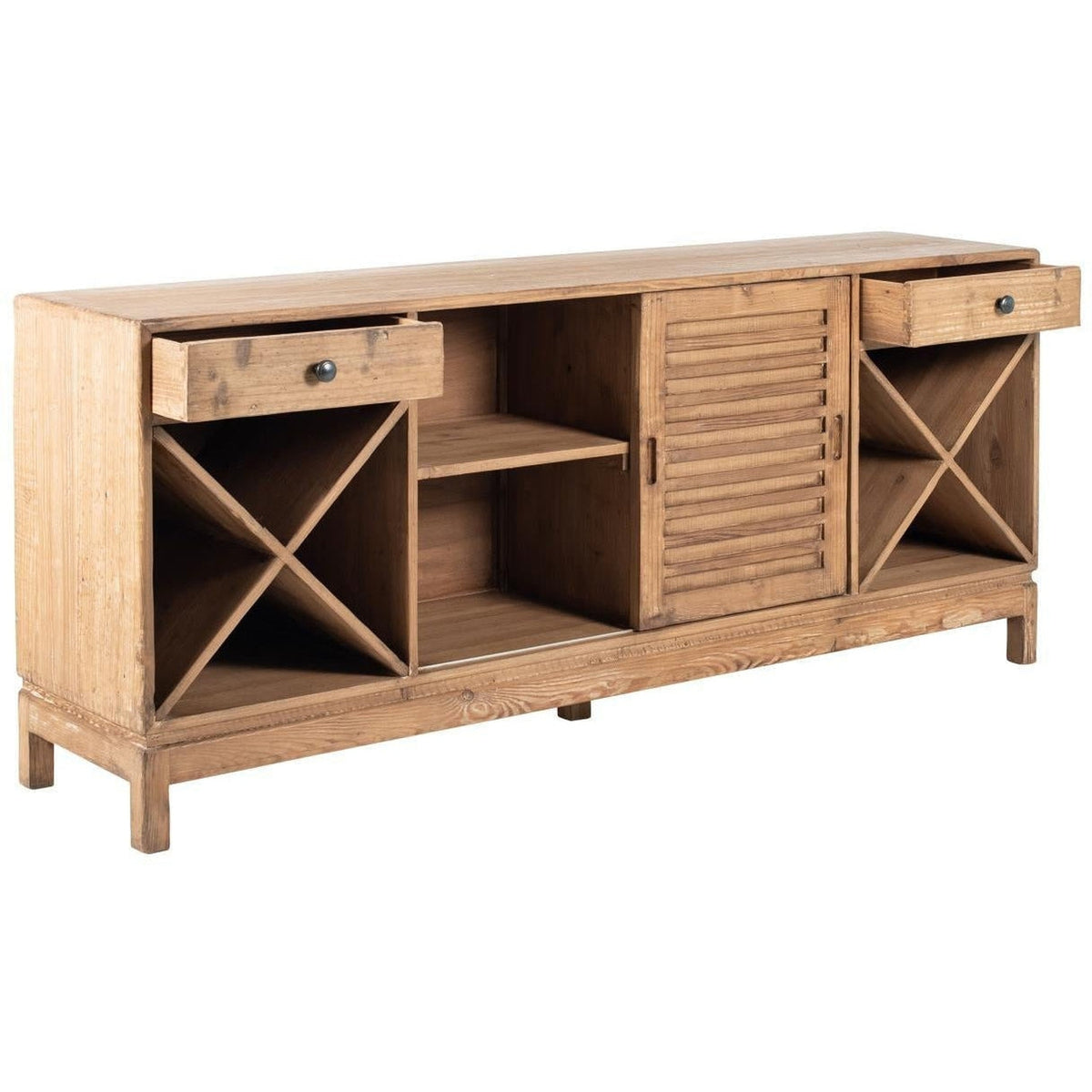 Philip Media Cabinet Antique Natural-Olde Door Company-Blue Hand Home