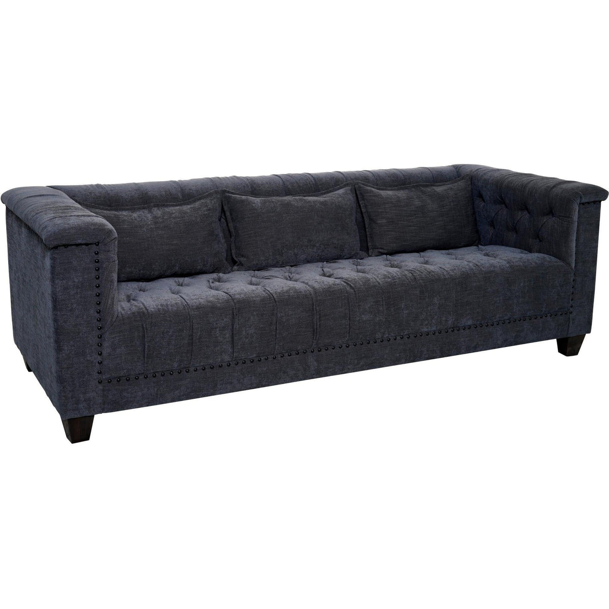 Valerie Sofa Blue Chenille-Olde Door Company-Blue Hand Home