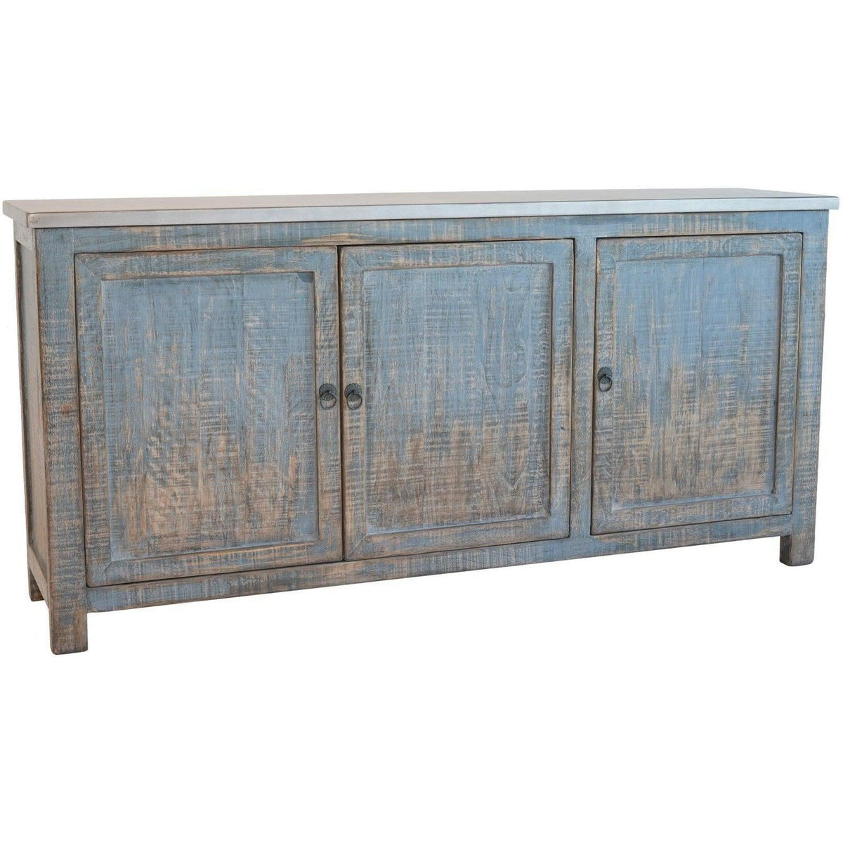 Michael 3dr Cabinet Iron Finished Top / Antique Blue Base-Olde Door Company-Blue Hand Home