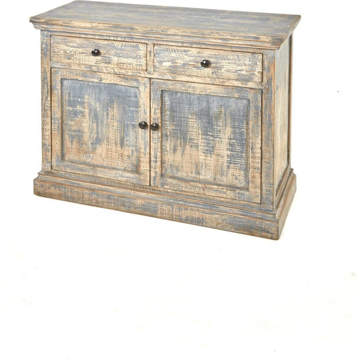 Mimi 2 Door Cabinet With Drawers Antique Blue-Olde Door Company-Blue Hand Home