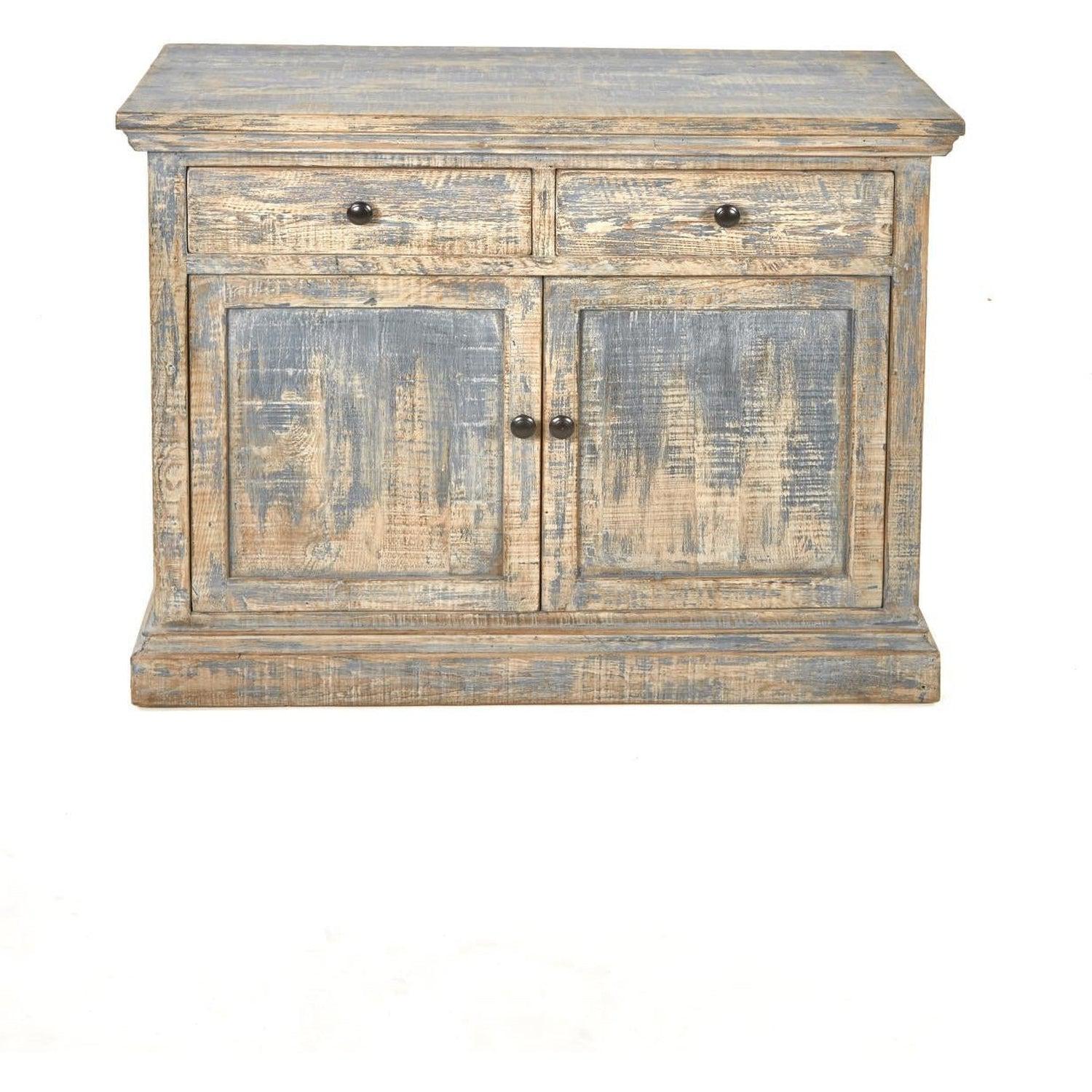 Mimi 2 Door Cabinet With Drawers Antique Blue-Olde Door Company-Blue Hand Home