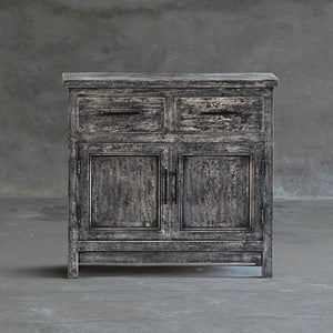 Bedside Cabinet In Reclaimed Wood-Organic Restoration-Blue Hand Home