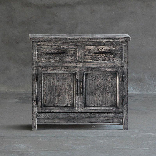 Bedside Cabinet In Reclaimed Wood-Organic Restoration-Blue Hand Home