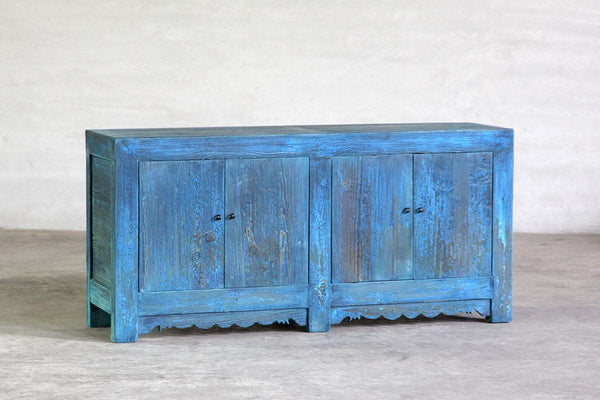 Weathered Blue Gansu Buffet-Organic Restoration-Blue Hand Home