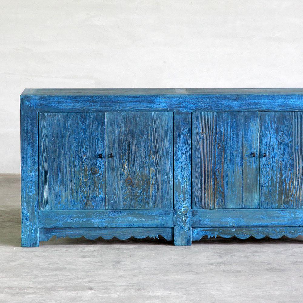 Weathered Blue Gansu Buffet-Organic Restoration-Blue Hand Home