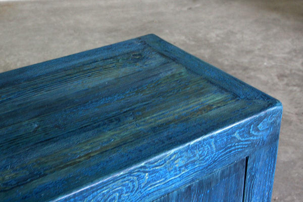 Weathered Blue Gansu Buffet-Organic Restoration-Blue Hand Home