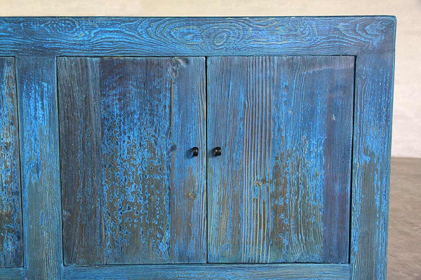 Weathered Blue Gansu Buffet-Organic Restoration-Blue Hand Home