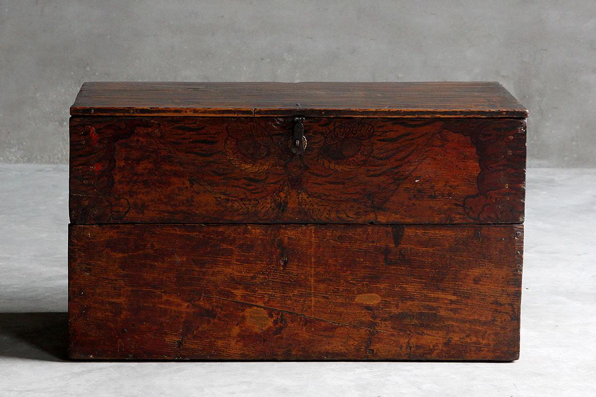 Antique Trunk-Organic Restoration-Blue Hand Home