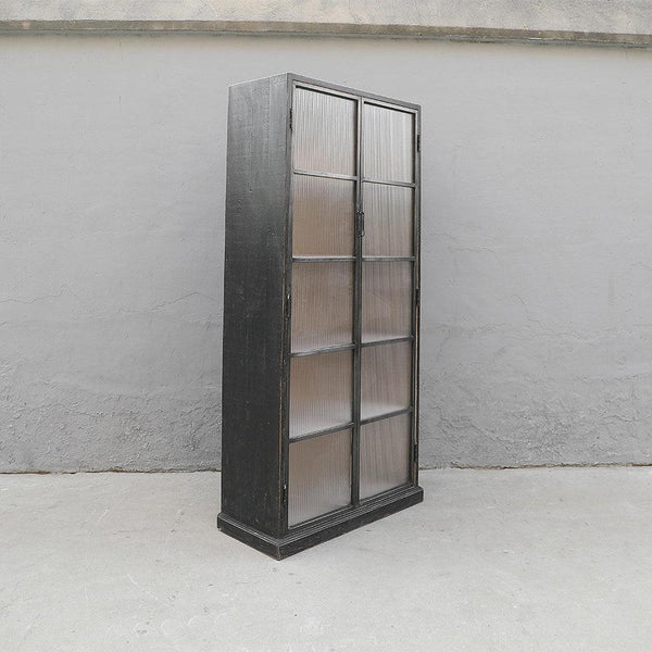 Corrugated Glass Cabinet-Organic Restoration-Blue Hand Home