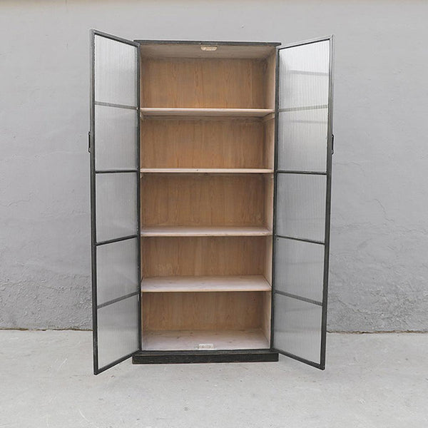 Corrugated Glass Cabinet-Organic Restoration-Blue Hand Home