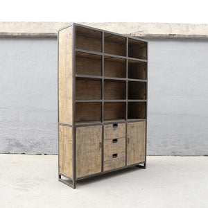 Metal And Wood Cabinet-Organic Restoration-Blue Hand Home