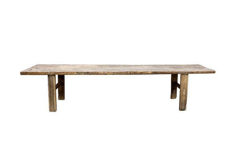 Antique, Natural Walnut Bench-Organic Restoration-Blue Hand Home