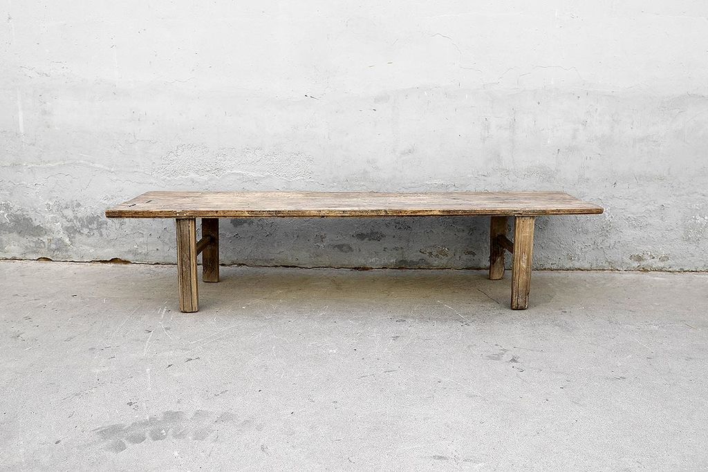 Antique, Natural Walnut Bench-Organic Restoration-Blue Hand Home