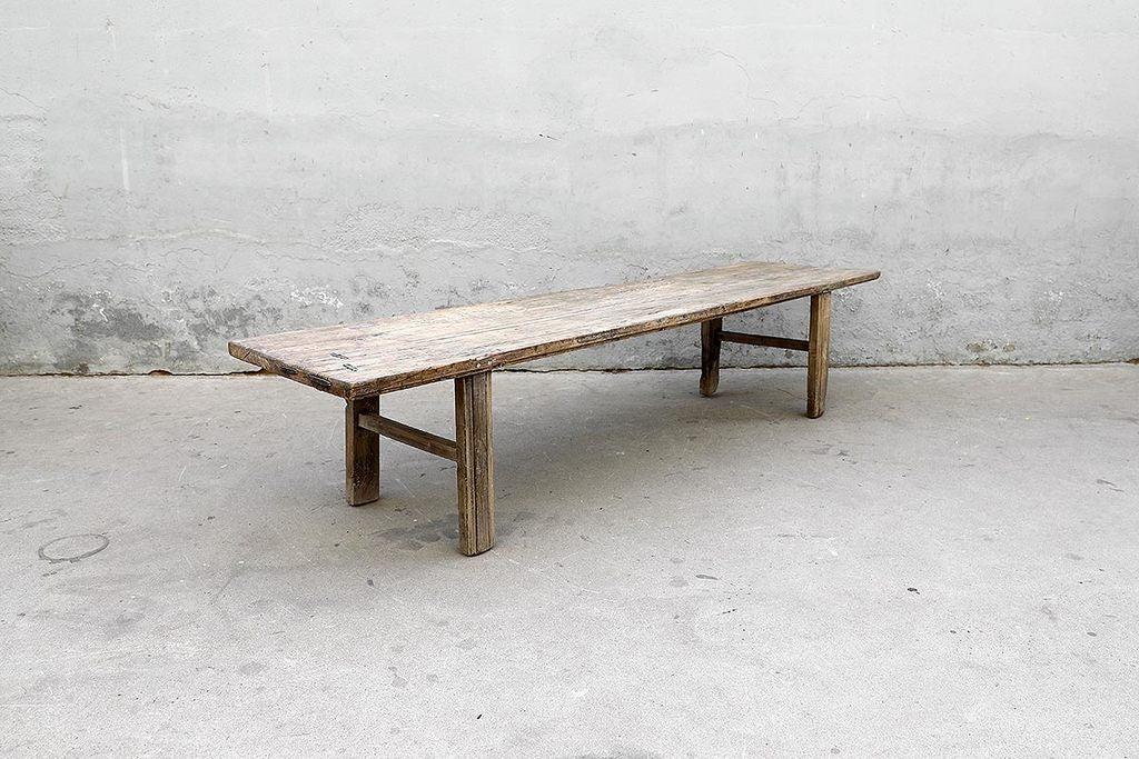 Antique, Natural Walnut Bench-Organic Restoration-Blue Hand Home